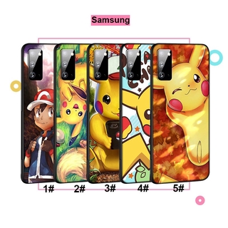Ốp điện thoại silicone TPU mềm nền đen họa tiết hoạt hình Pokemon LE59 cho Samsung Galaxy S10 S9 S8 Plus S7 S6 Edge