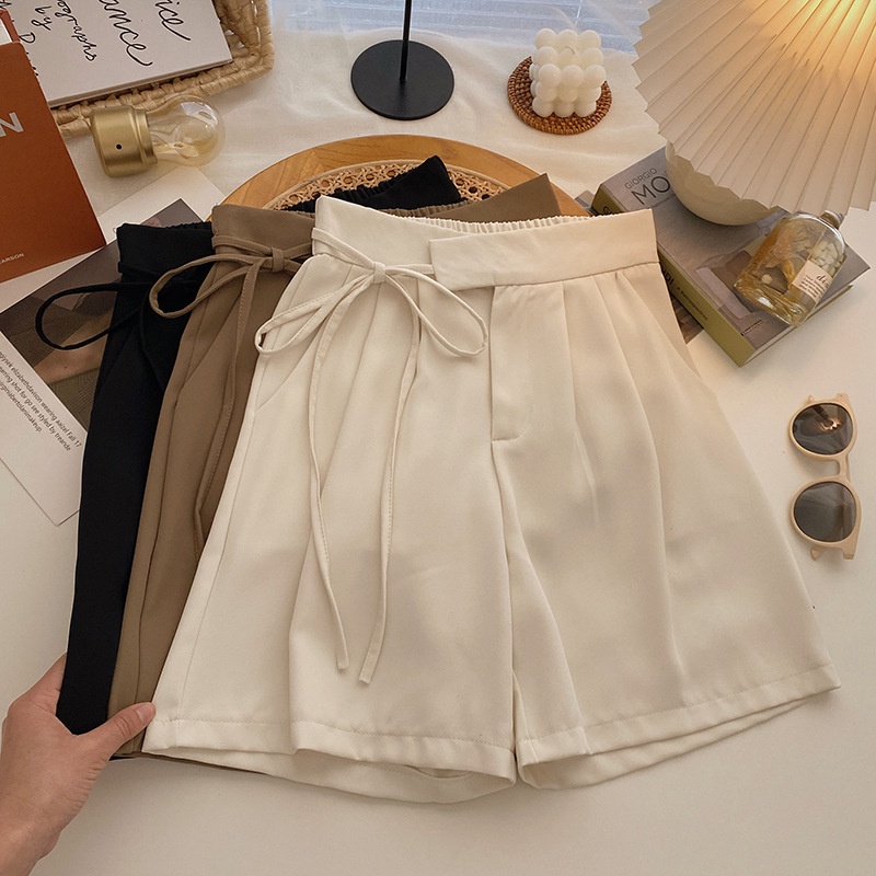 Quần short ống rộng nữ thắt dây nơ, quần ngố lửng ống rộng nữ thắt nơ cạp vải RUBY cao cấp siêu hot - Mia Shore