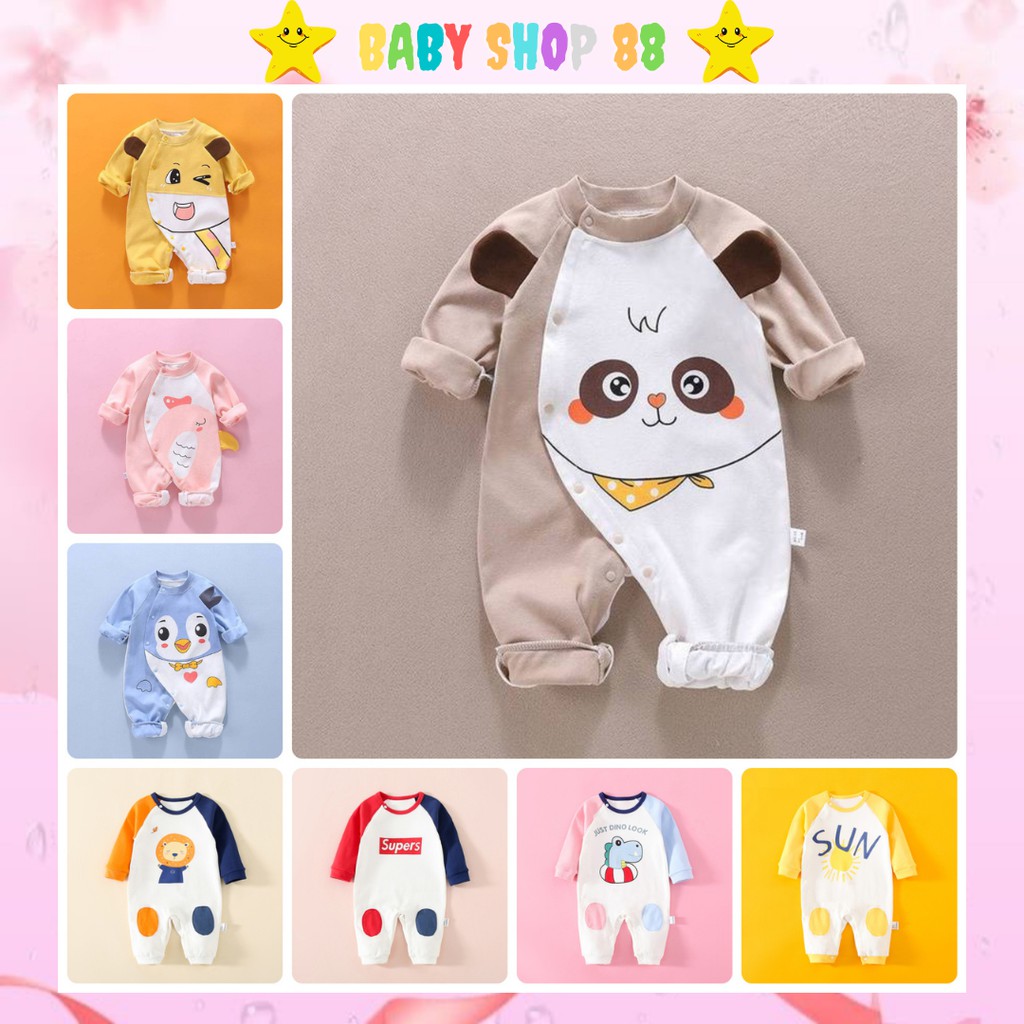 Quần áo trẻ em Bộ body dài tay cho bé trai bé gái 0 đến 12 tháng tuổi Mẫu 4M.1