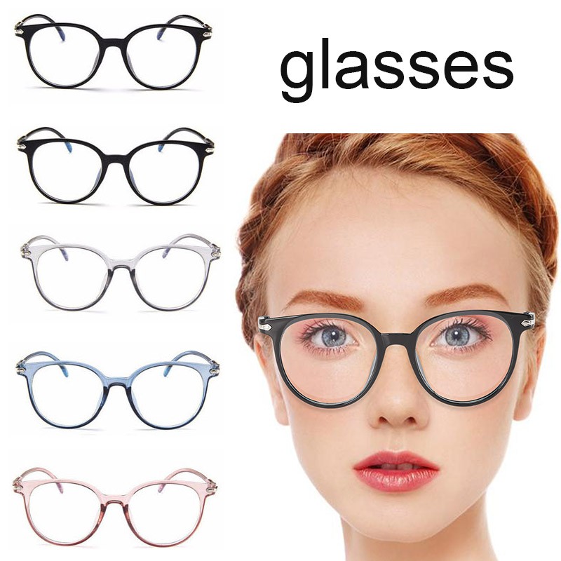 EyeWear Glasses Round Frame UV400 Female Pectacles Transparent 1Pcs