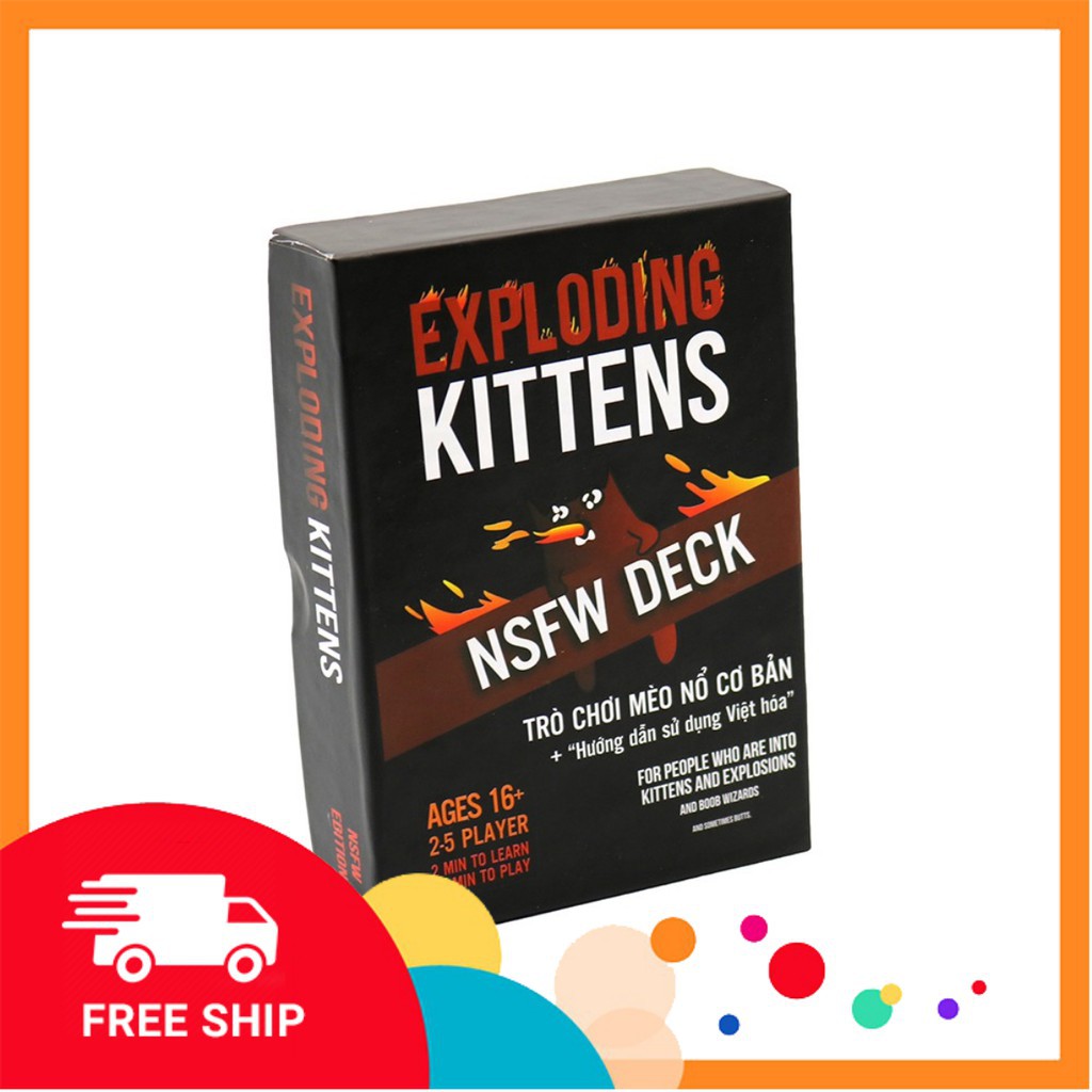 Mèo nổ đen Exploding Kittens NSFW Deck - Phiên bản Black Limited