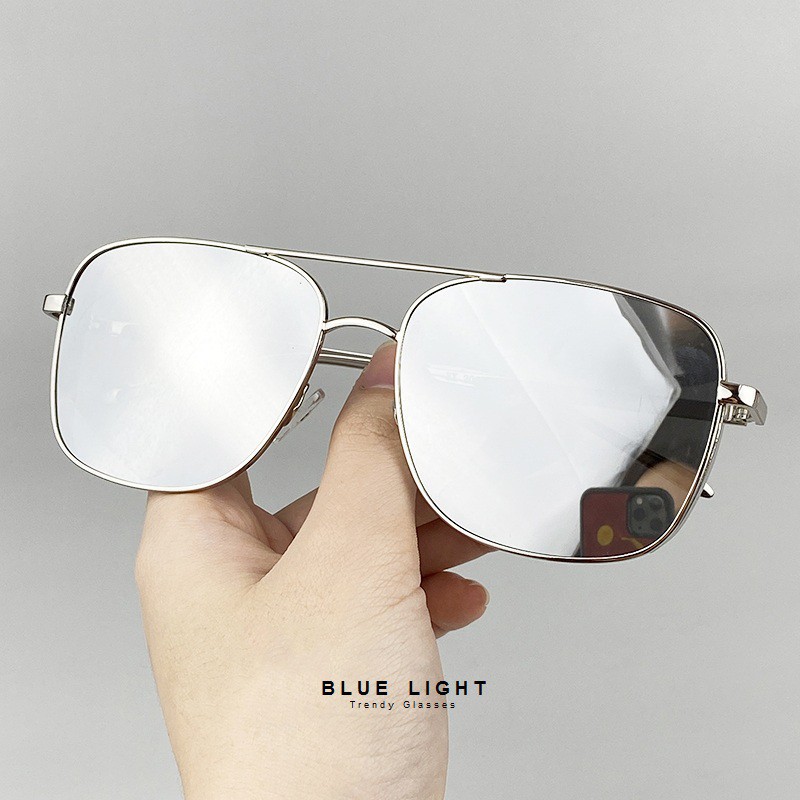 ✤❄❐Kính Râm, Kính Mát Nam Nữ Mắt Vuông Tráng Gương Bạc Viền Dày Cá Tính Hàn Quốc - BLUE LIGHT SHOP
