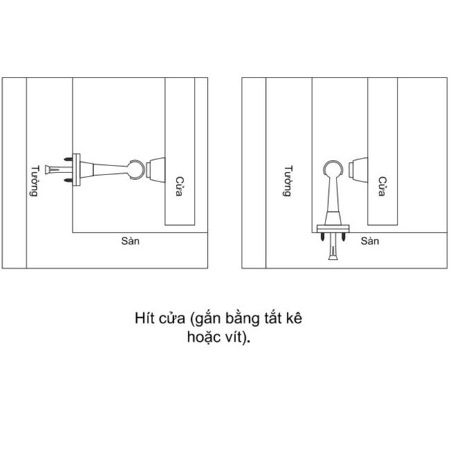 Hít cửa 100% inox Vickini chất lượng