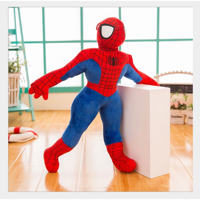 Gấu Bông Gối Ôm Siêu Nhân Người Nhện Nhồi Bông Cao Cấp Size 60cm