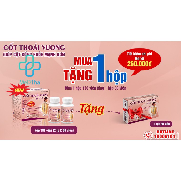 Cốt Thoái Vương - Viên Uống Hỗ Trợ Thoái Hóa Cột Sống, Thoát Vị Đĩa Đệm, Viêm Khớp