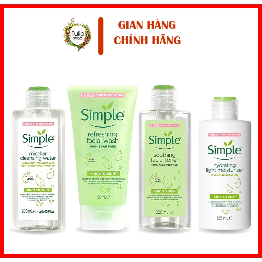 Combo Simple Chăm Sóc Da Nhẹ Dịu