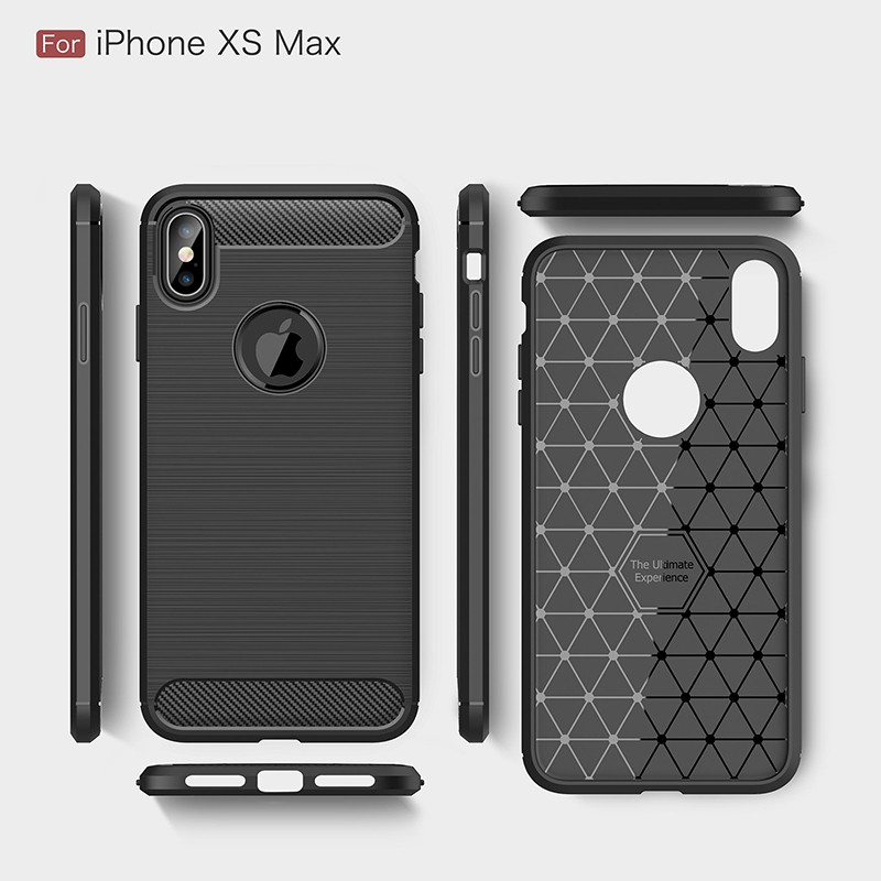Ốp Lưng iPhone XS Max Dẻo Carbon Phay Xước Chống Sốc