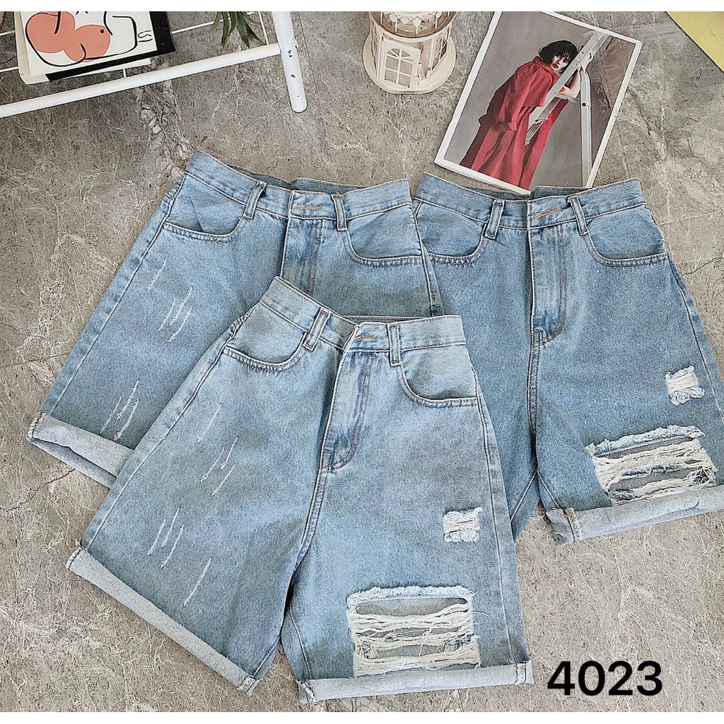 Quần Short Ngố Jean Nữ Size Đại Lưng Cao từ 40kg đến 80kg Hàng VNXK Bigsize MS4023