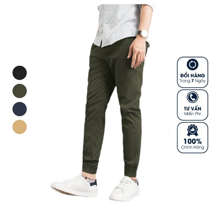 Quần jogger nam OKU chất liệu vải kaki phong cách Hàn Quốc