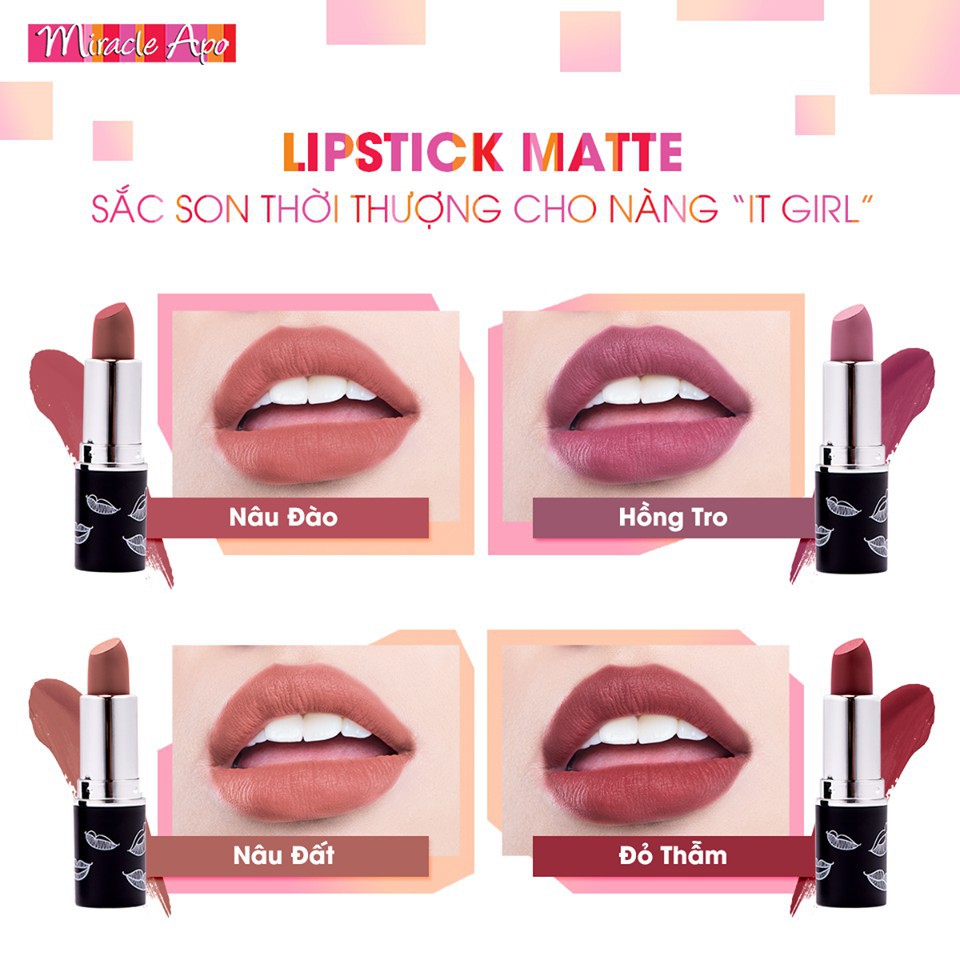 Son Thỏi Miracle Apo x An Phương & Chloe Holiday Collection Lipstick (4g)