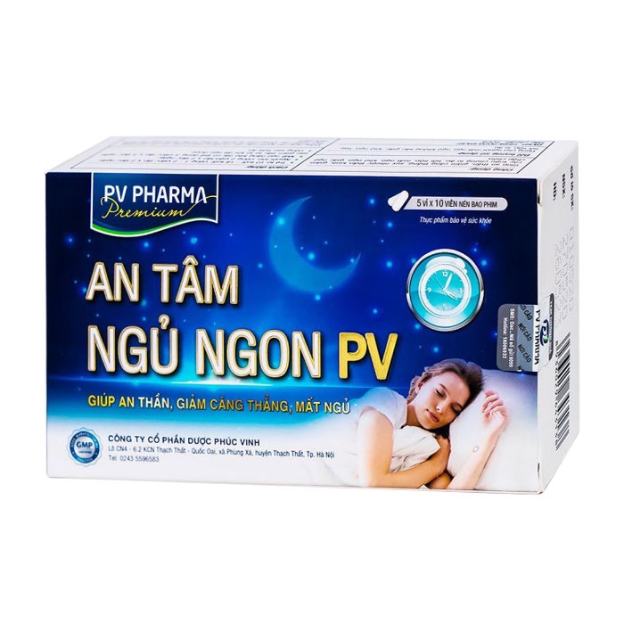 [GIÁ GỐC] An Tâm Ngủ Ngon PV Viên Uống giúp An Thần An Giấc - Hộp 50 viên