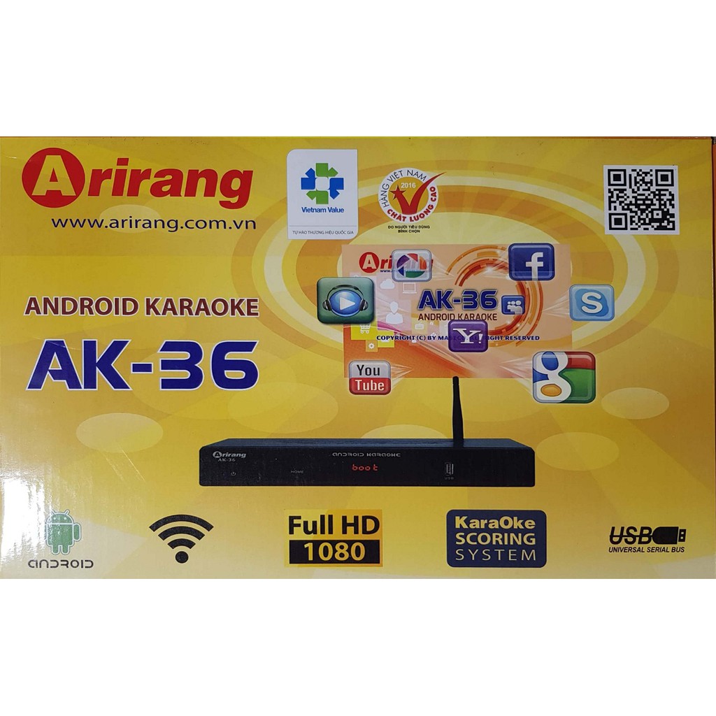 Đầu android karaoke Arirang AK36