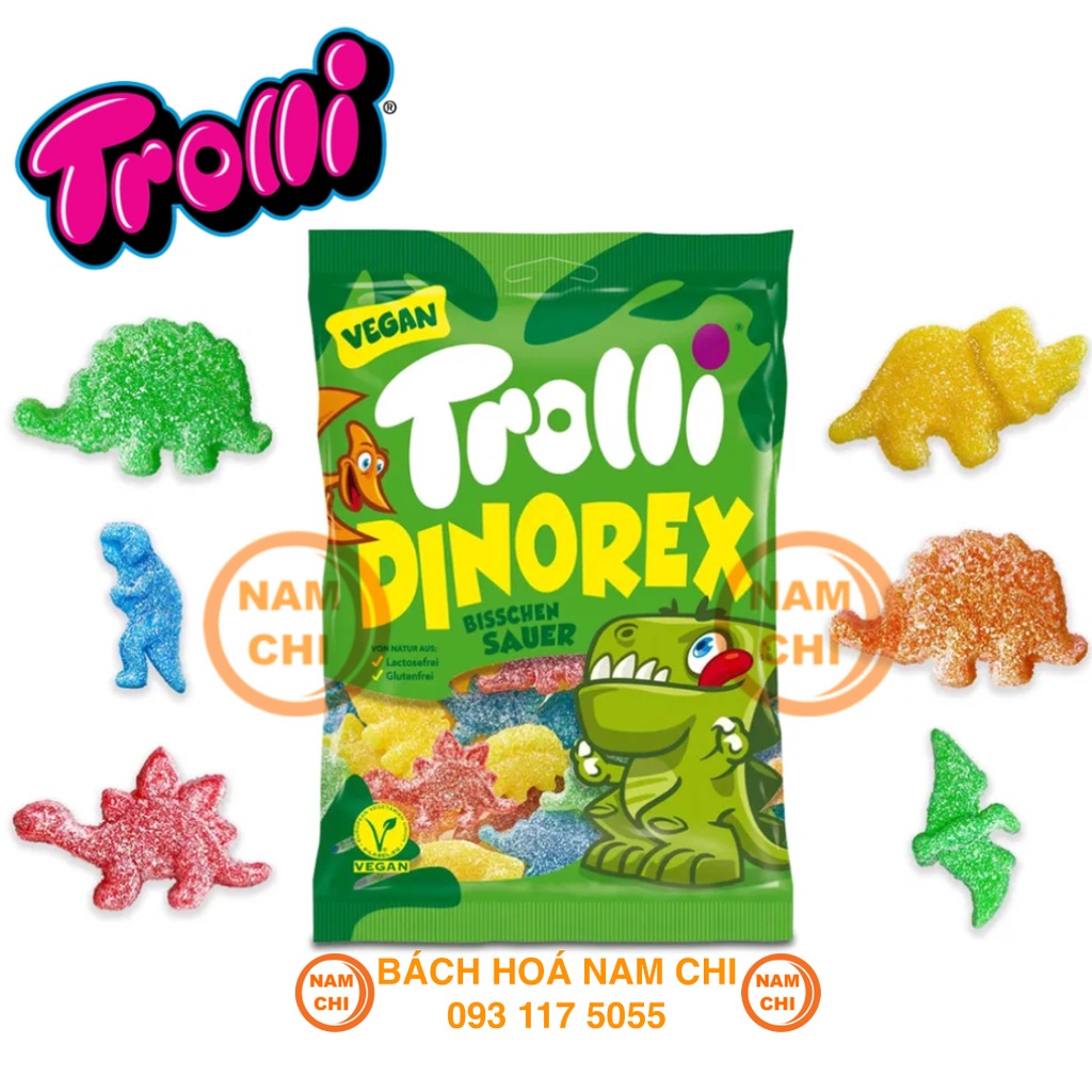 [GÓI 100G] Kẹo Dẻo TROLLI Dinorex Gói 100G - Đức