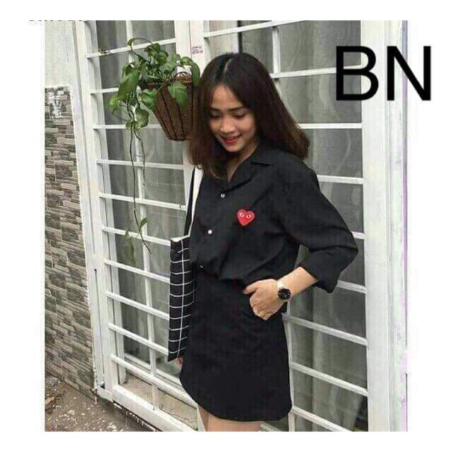 Áo sơ mi thêu tim BNG0319