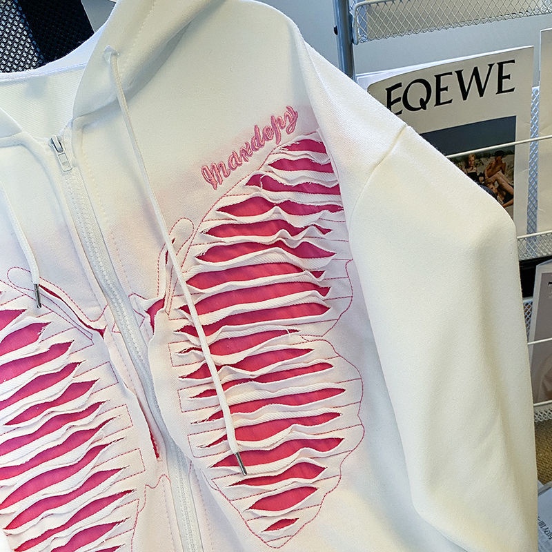 Áo Khoác Hoodie Thêu Hình Bướm Thời Trang Nữ Tính