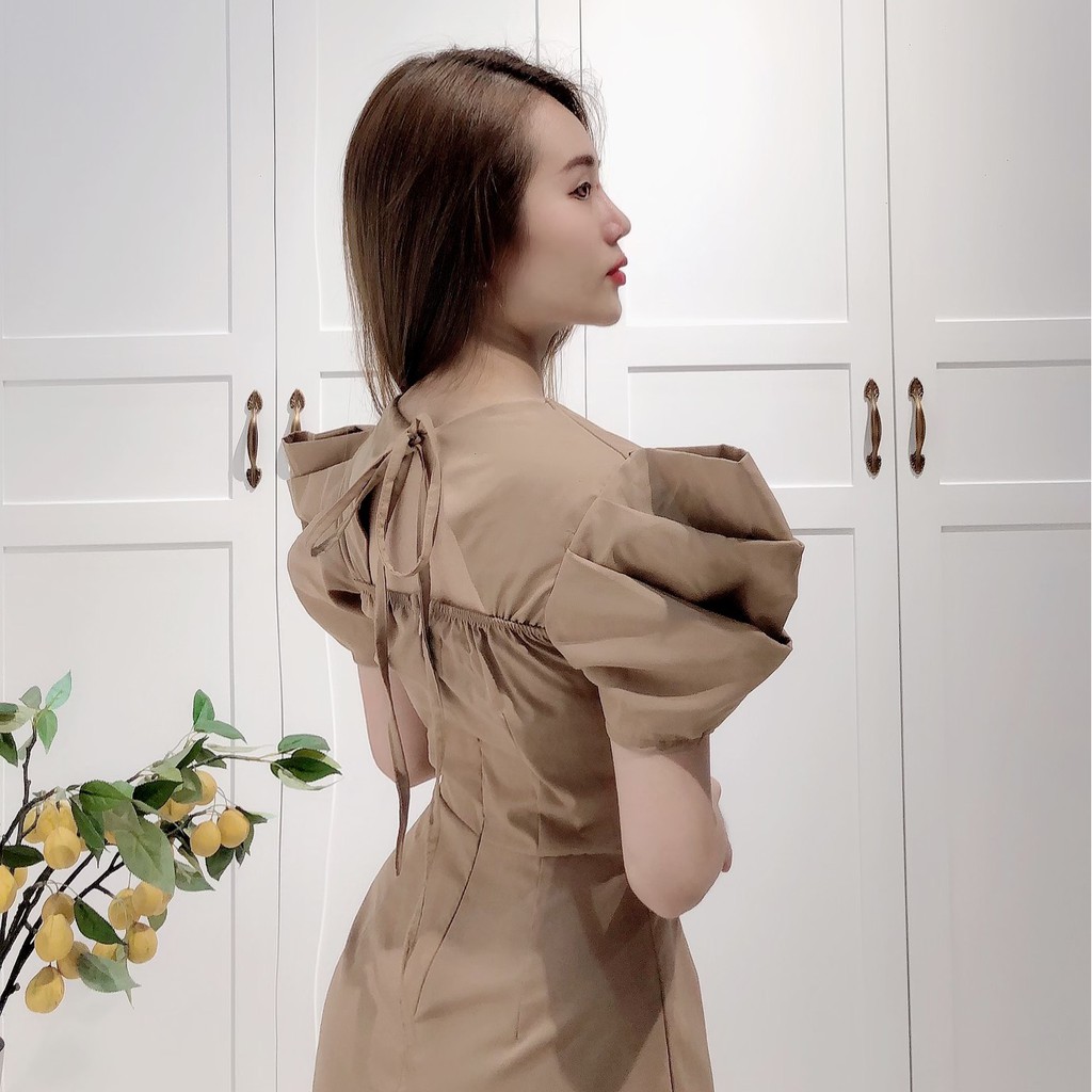 Đầm - Váy Khoét Ngực Tay Bồng Sang Trọng Chất Liệu Thô Mài Cao Cấp Co Thể Mặc Đi Tiệc Được Cho Các Nàng | BigBuy360 - bigbuy360.vn