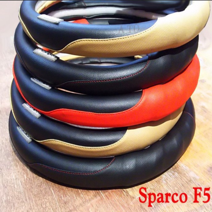 Sản Phẩm Bọc Vô Lăng Tay Lái Xe Hơi, Ô Tô Cao Cấp Thương Hiệu SPARCO - F5: Các màu Đen, Đỏ, Sữa .