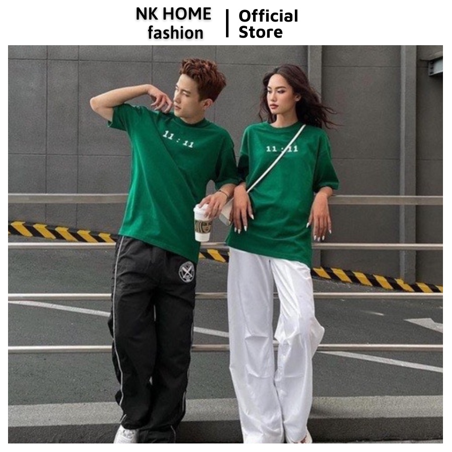 Áo thun tay lỡ unisex YOUNG GREEN 11:11 - Áo phông nữ form rộng cho cặp đôi phong cách hàn quốc vải dày dặn, thoáng mát