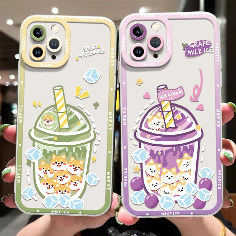 Ốp Điện Thoại Silicon TPU Mềm Trong Suốt Họa Tiết Chú Cún Dễ Thương Cho IPhone 14 13 12 11 Pro X XR XS Max SE 6 6S 7 8 Plus