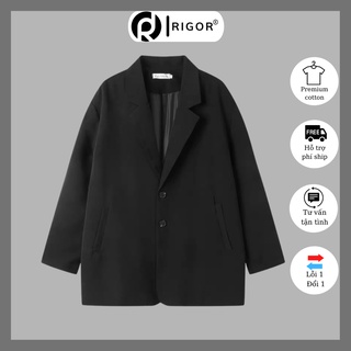 Áo khoác Blazer Form Rộng RIGOR phong cách Hàn Quốc, Áo blazer nam dài unisex