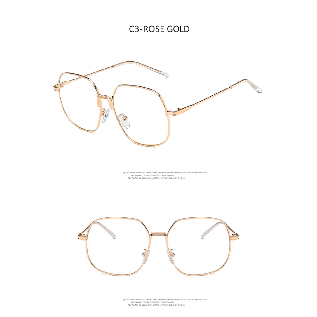 Kính gọng vuông kim loại phong cách retro châu Âu và Mỹ dành cho nam và nữ