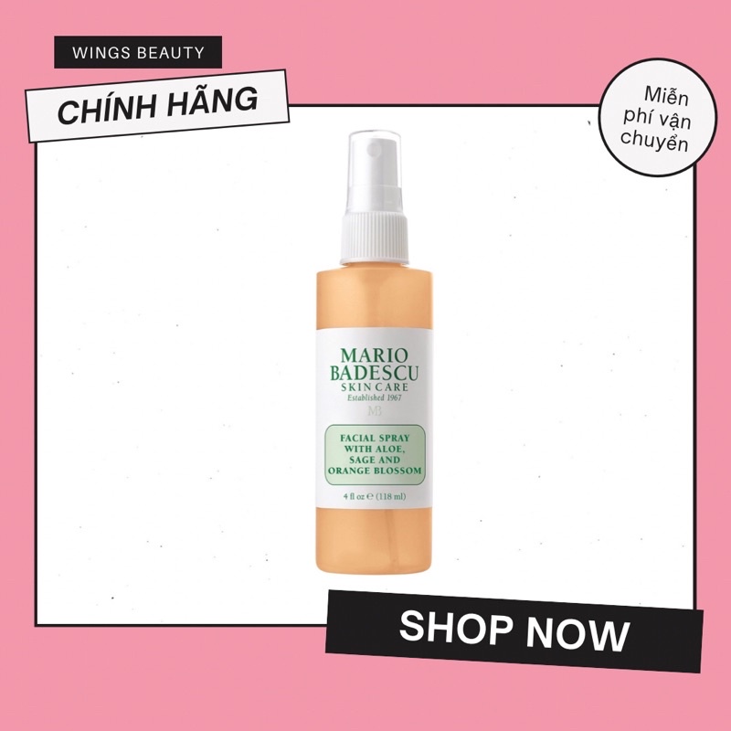 MARIO BADESCU - Xịt cân bằng Facial Spray With Aloe, Sage And Orange Blossom