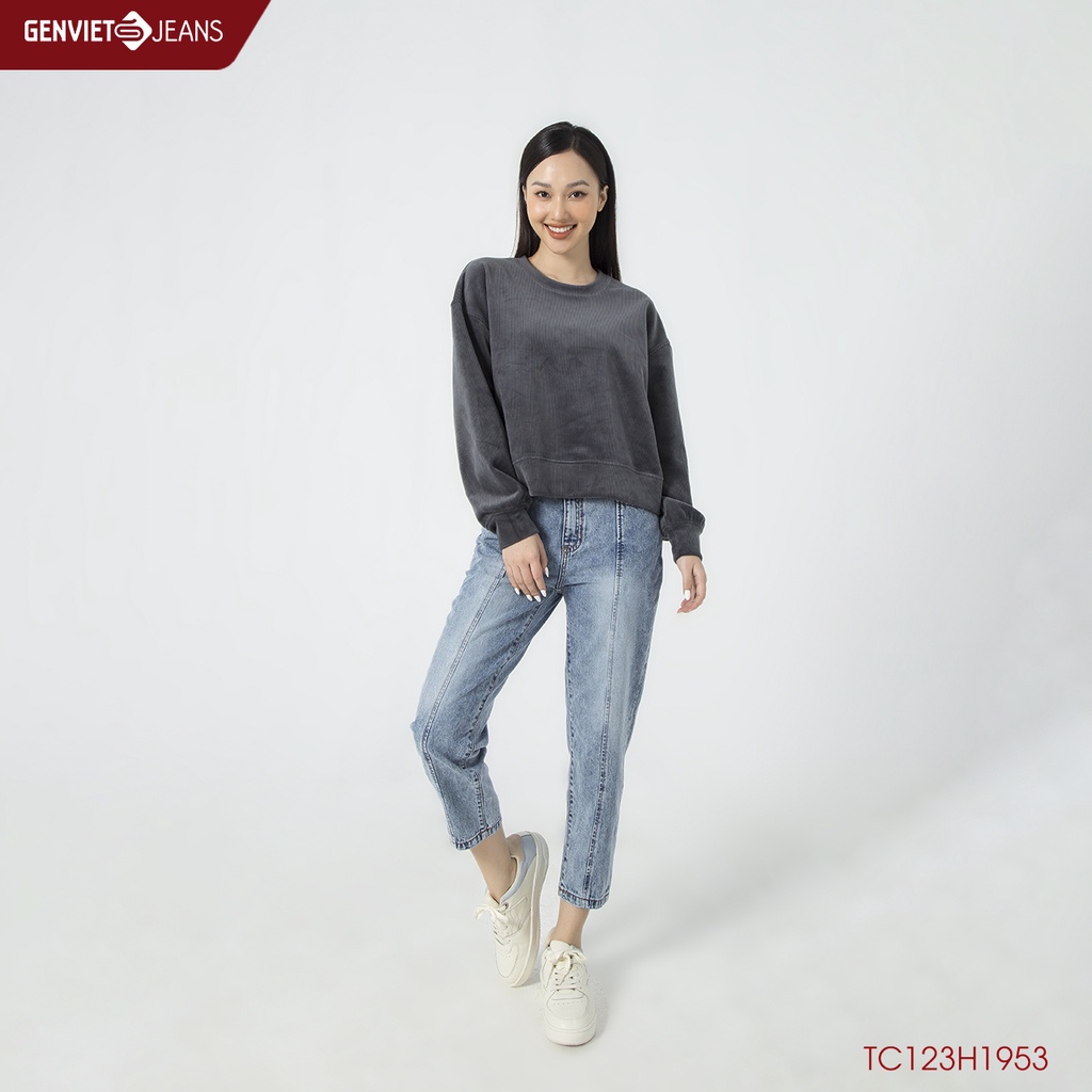 Áo Nhung nữ Oversize GENVIET TC123H1953 | BigBuy360 - bigbuy360.vn