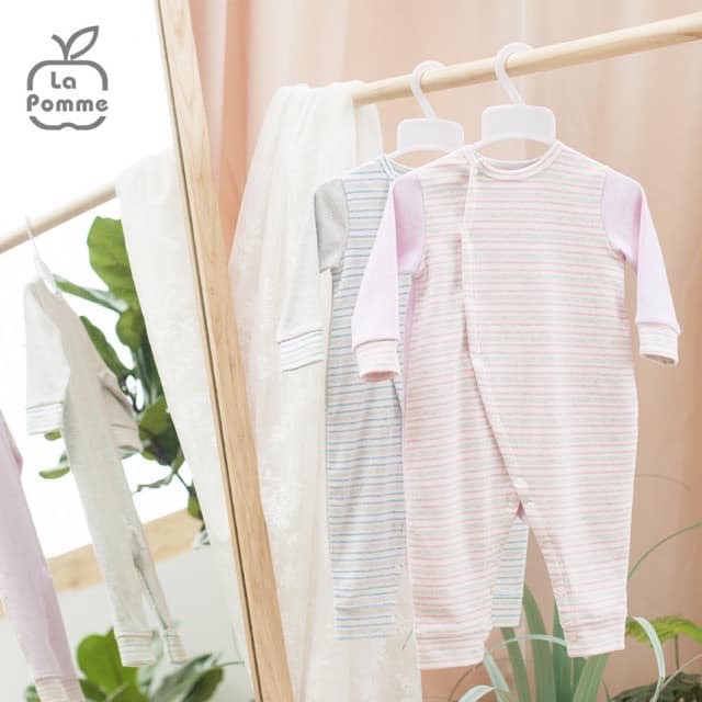 La pomme - Body dài tay - JL006 Body kẻ cúc lệch /JL042 Body peek a boo