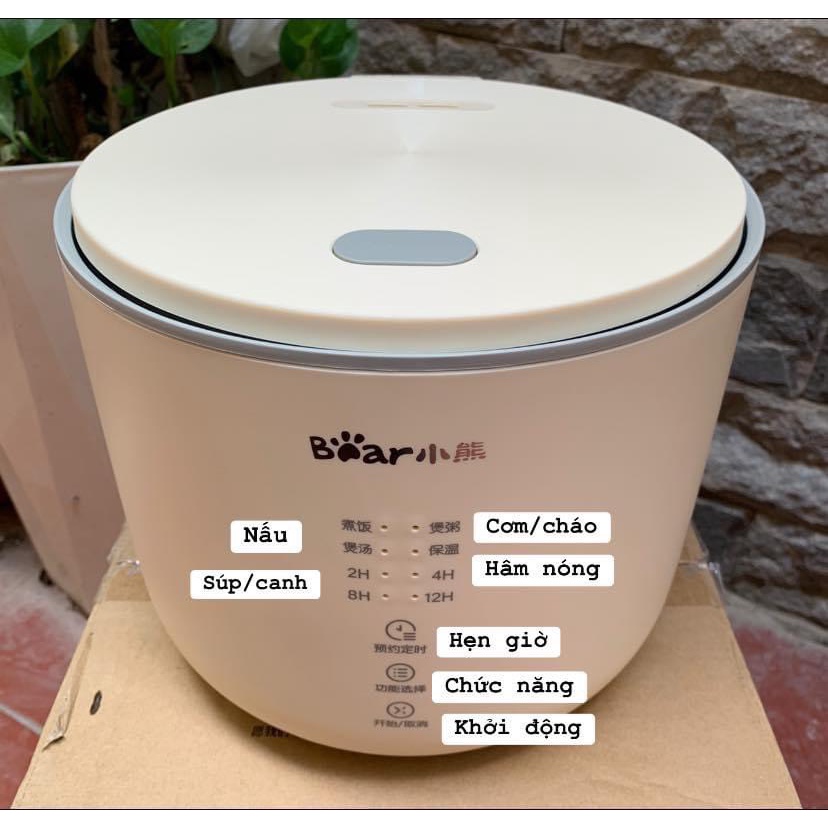 Nồi cơm điện bear 2l đã dán sẵn tiếng Việt có 2 loại