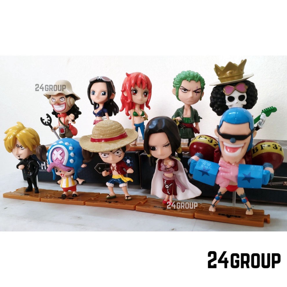 Bộ mô hình nhân Vật chibi One piece WCF BĂNG MŨ RƠM anime Phiên bản kỉ niệm 20 năm Luffy robin brook franky