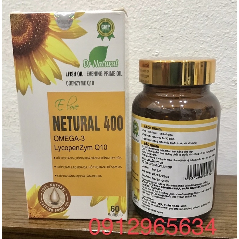 Viên uống VITAMIN E NETURAL 400 hàm lượng cao dưỡng chất giúp bổ sung dinh dưỡng giúp phụ nữ sinh sản, đẹp da, hết nám