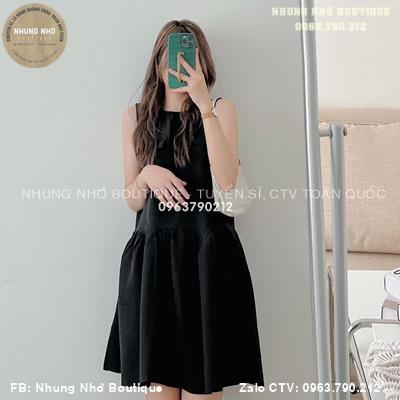 Váy tầng trơn sát nách đuôi cá 2 túi giả / Đầm xòe A1101N Nhung Nhớ