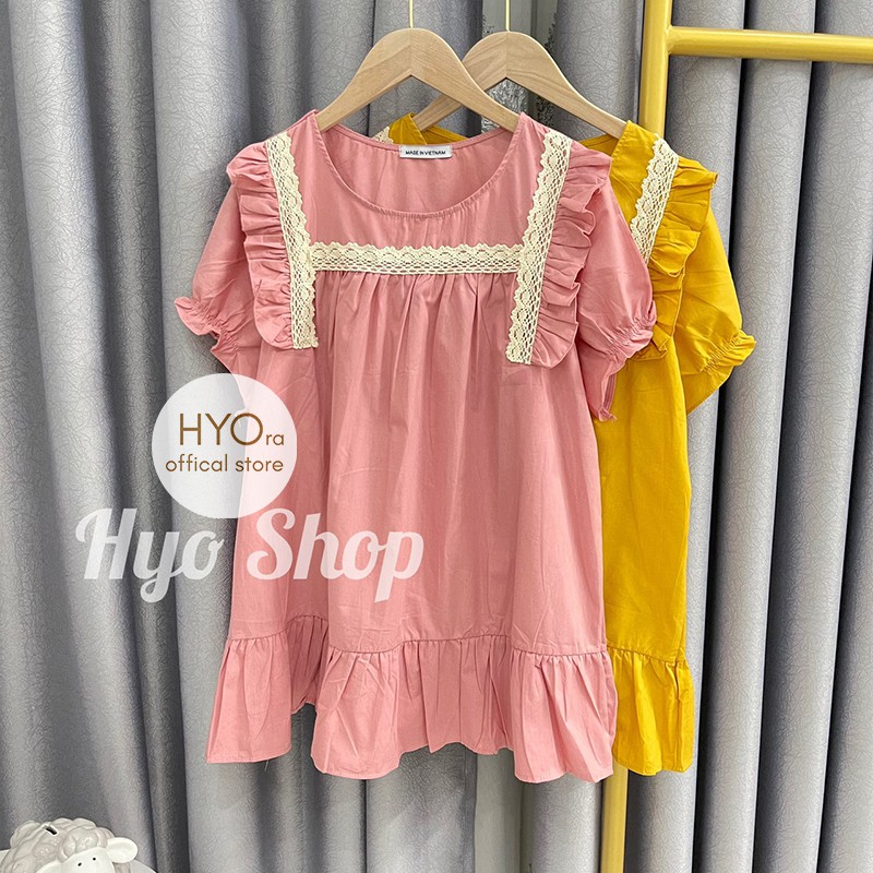 Áo bầu babydoll kiểu dáng công sở vải Boi Nhật Freesize 65kg HYO