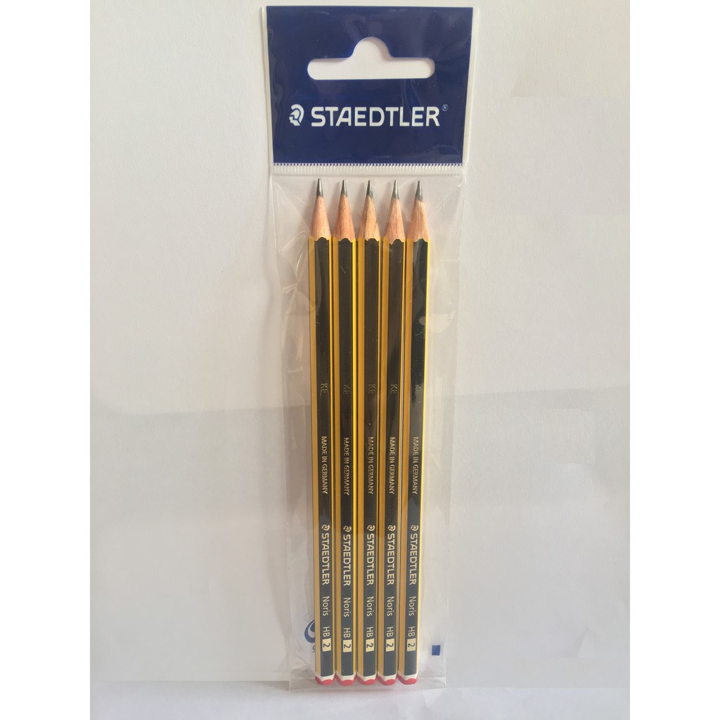 Vỉ 5 chiếc bút chì Đức sọc vàng đen STAEDTLER 120-(2B/HB) Chì xịn 100%