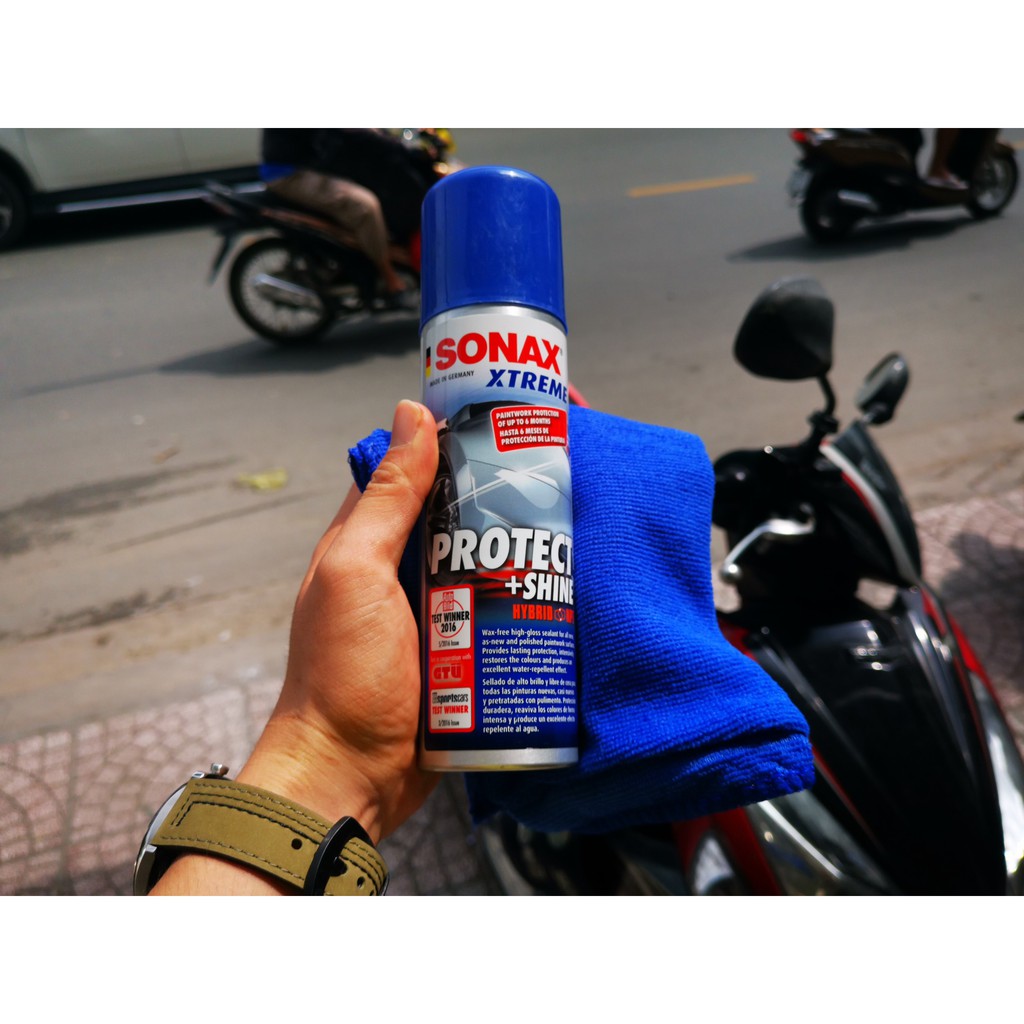 Phủ Bóng Sơn Xe Công Nghệ Nano Bảo Vệ Sơn Sonax Xtreme 222100 210ml Tặng Khăn Mút