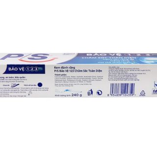 KEM ĐÁNH RĂNG P/S BẢO VỆ 1 2 3  180g