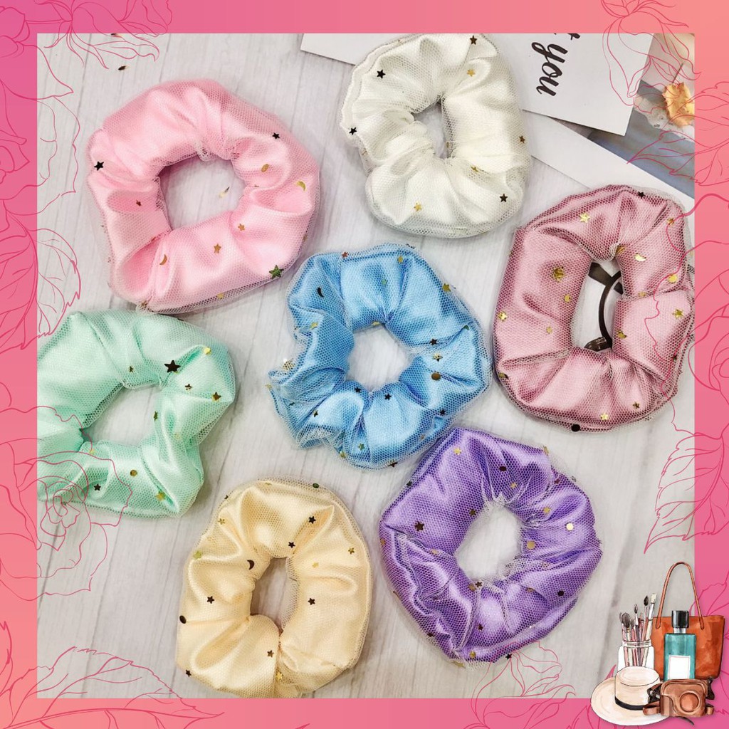 [ĐƯỢC CHỌN MÀU] Cột Tóc Vải Scrunchies - Dây Buộc Tóc Scrunchies 2 Lóp