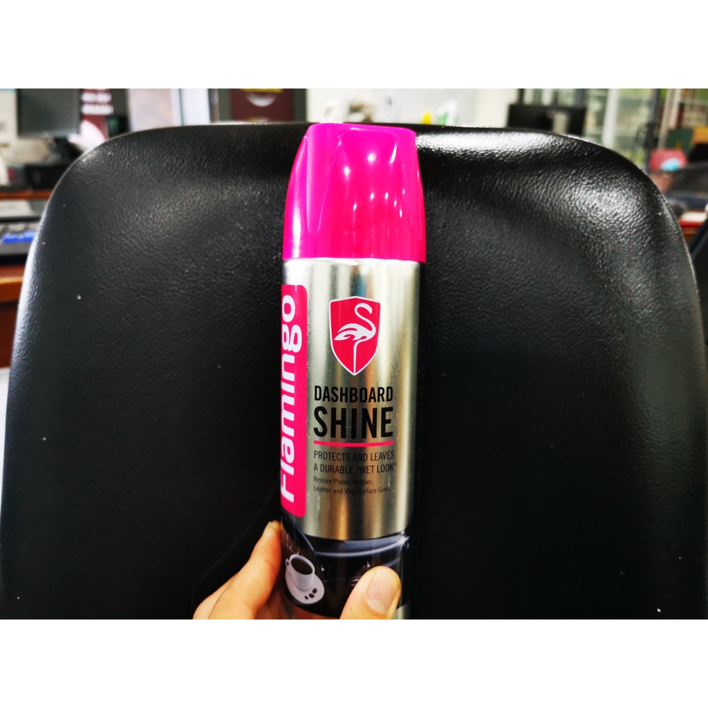 Dung Dịch Đánh Bóng Da, Bóng Gỗ Nhựa Cao Su Flamingo Dashboard Shine F096 500ml Tặng Khăn