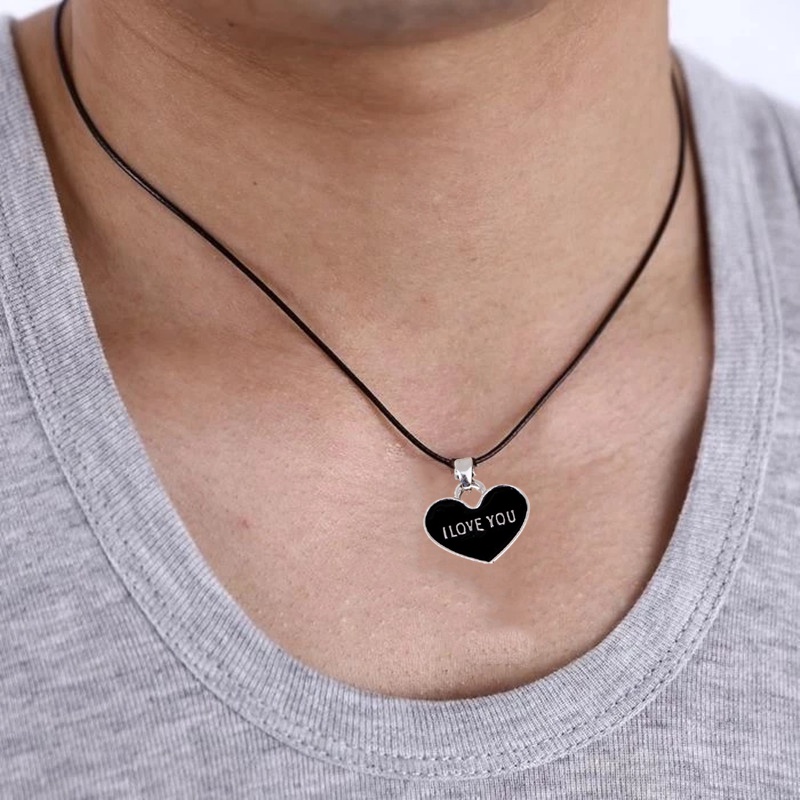 Dây chuyền mặt hình trái tim phối chữ I Love You Forever cho cặp đôi