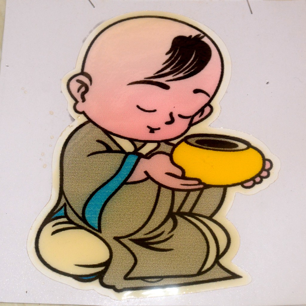 Decal Chú tiểu ôm bình dán tường-trang trí