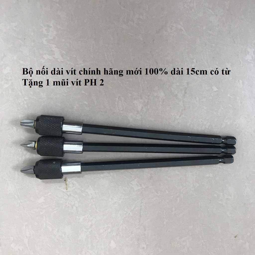 Đầu nối dài mũi vít có khóa cho máy khoan chuôi lục giác dài 15mm Tặng 1 mũi vít PH2