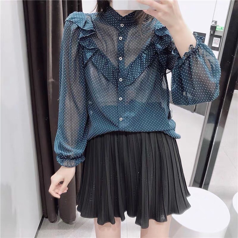 Áo sơ mi chấm bi Zara