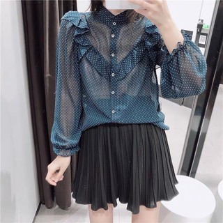 Áo sơ mi chấm bi ZR