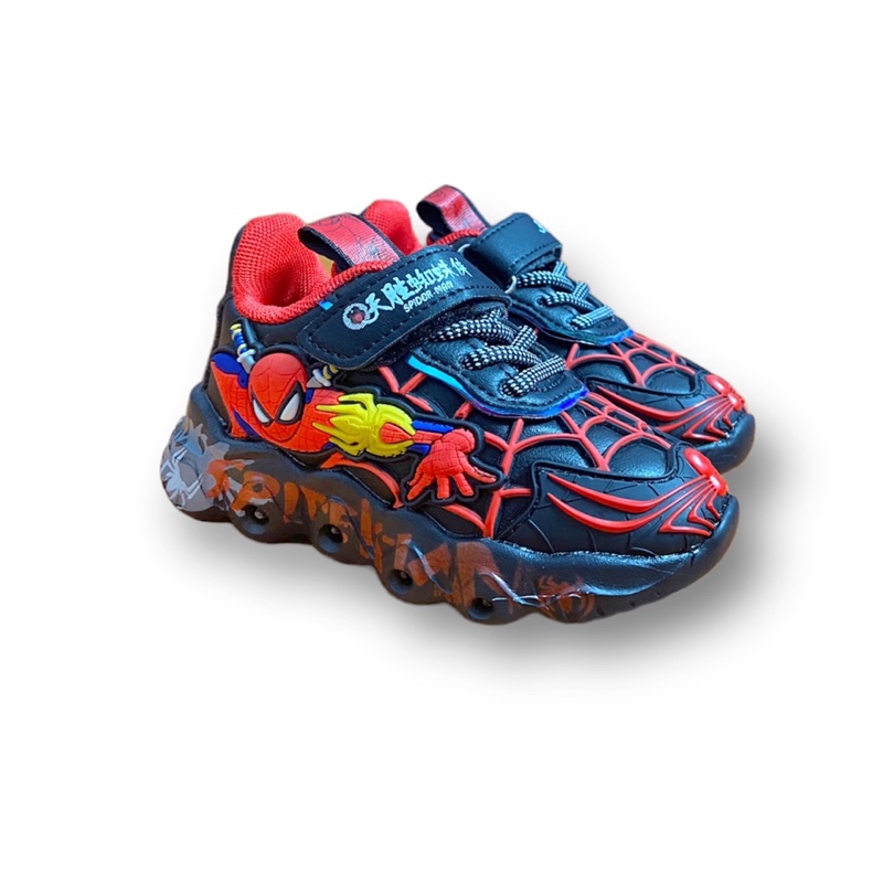 Giày Thể Thao Người Nhện Phát Sáng Cho Bé Trai Siêu Nhẹ Size 23-27