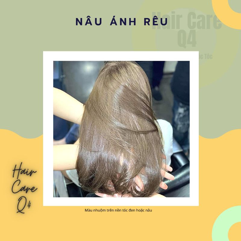 Thuốc nhuộm tóc màu nâu tây ánh rêu, nâu ánh rêu, nâu ánh khói - Hair Care Q4