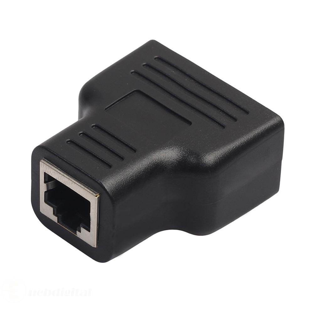 Bộ Chuyển Đổi Rj45 1 Sang 2 Dual Female Port Cat5 / Cat 6 Lan Ethernet Sockt