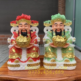 Tượng ông thần tiên đá việt nam cao 25cm – đỏ và xanh