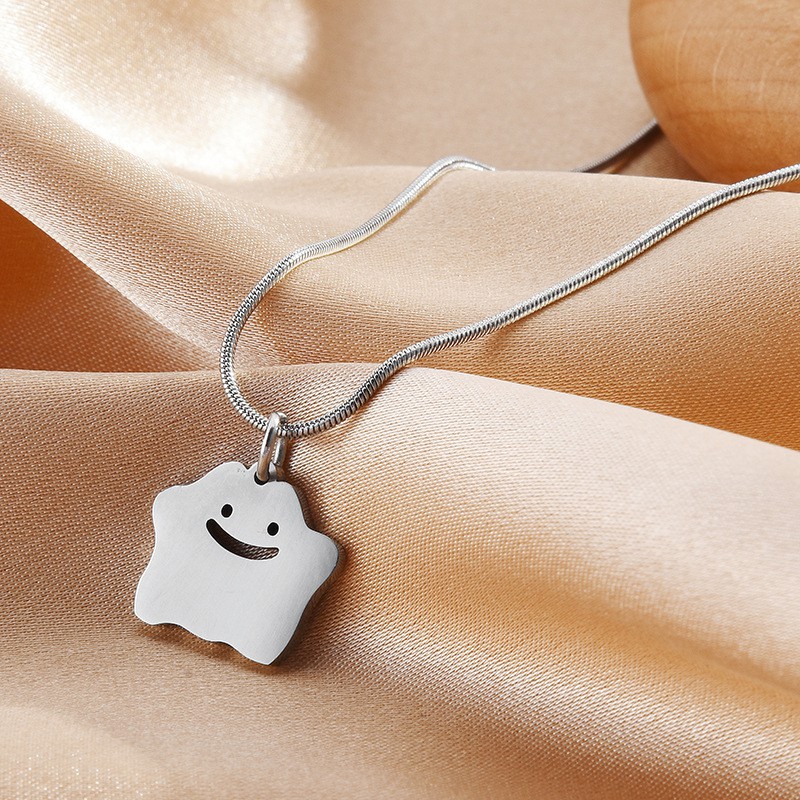 Dây Chuyền Thép Titan Mặt Hình Con Ma Dễ Thương Phong Cách Hip Hop Thời Trang Cá Tính F406