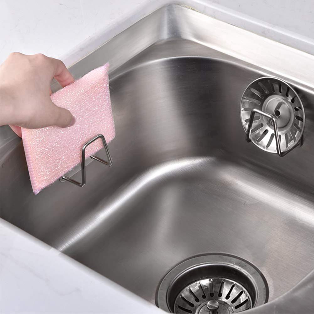 Giá Đỡ Bọt Biển / Miếng Rửa Chén / Đồ Dùng Nhà Bếp Bằng Thép Không Gỉ Tiện Dụng