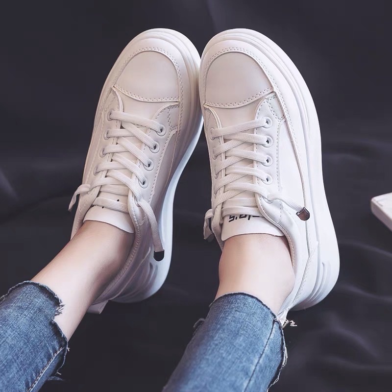 Giày ulzzang nữ thể thao đế bằng sneaker Màu Trắng BCA01